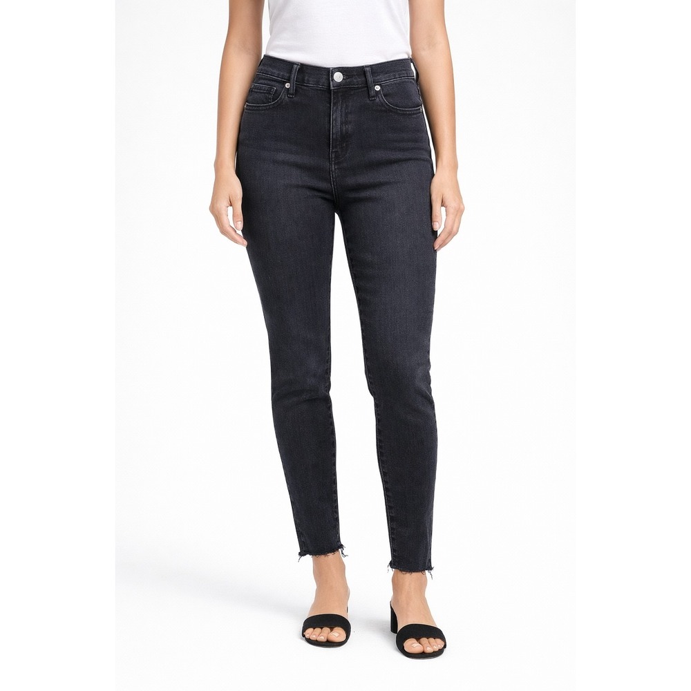 Gap‎ True Skinny Ankle Heathered Black Raw Hem Jeans Women's size 29R